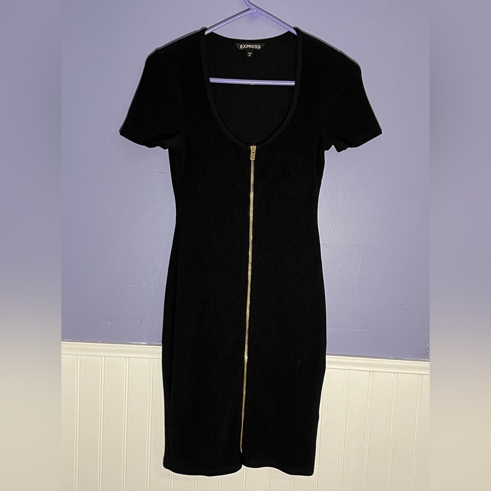 COPY - Express Black Dress short sleeve ribbed